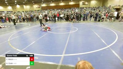 65 lbs Quarterfinal - Vincent Welsh, Patriot Mat Club vs Hudson Cook, Lassen Wrestling Association