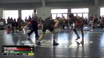 157 lbs Prelim - Tim Alexander, Ohio Wesleyan University vs Brody Gray, Mount St. Joseph University