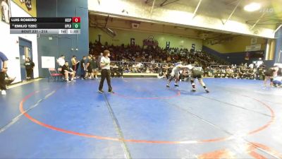 215 lbs Champ. Round 2 - Emilio Tzec, Upland vs Luis Romero, Hesperia