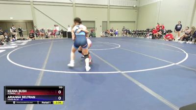 110 lbs Placement Matches (16 Team) - Keana Bush, Florida vs Arianna Beltran, Texas Blue