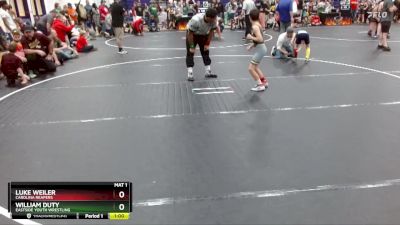 66 lbs Round 2 - Luke Weiler, Carolina Reapers vs William Duty, Eastside Youth Wrestling