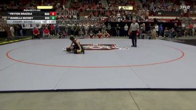 100 lbs Champ. Round 1 - Isabella Matney, Burlington Hs vs Peyton Brazzle, Wamego HS