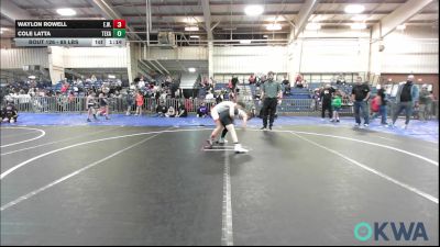 85 lbs Semifinal - Waylon Rowell, Elgin Wrestling vs Cole Latta, Texas Elite Wrestling Club