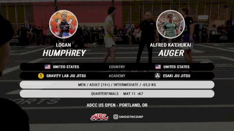 Alfred Ka'ehukai Auger vs Logan Humphrey 2026 ADCC Portland Open