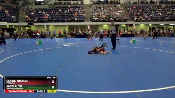 50 lbs Quarterfinal - Claire Traxler, Pinnacle vs Enzo Ruth, Braham Warriors