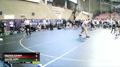 197 lbs Quarters & 1st Wb (16 Team) - Hunter James, Menlo (Calif.) vs Grayson Stevens, Campbellsville (Ky.)