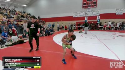 66-68 lbs Round 4 - Calvin Moreno, Junior Bulldogs vs Tyson Westhoff, Fort Morgan WC