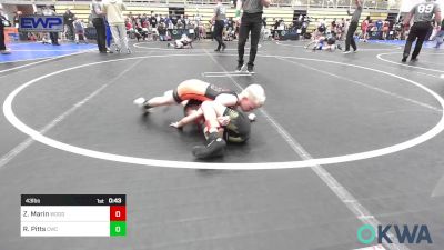 43 lbs Semifinal - Zerek Marin, Woodward Youth Wrestling vs Rhett Pitts, Cowboy Wrestling Club