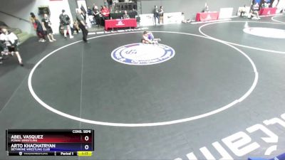 92 lbs Cons. Semi - Abel Vasquez, Poway Wrestling vs Arto Khachatryan, Dethrone Wrestling Club