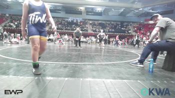 100 lbs Semifinal - Elliott Gibson, Owasso Takedown Club vs Tidus Daniel, Hilldale Youth Wrestling Club
