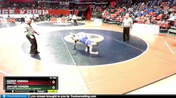 1A 126 lbs Cons. Round 1 - Zhyler Hansen, Sterling (Newman Central Catholic) vs Gerrit Osenga, Herscher