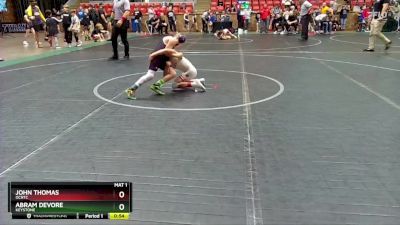 78-84 lbs Round 1 - John Thomas, OCRTC vs Abram DeVore, Keystone