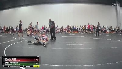 90 lbs Round 8 (10 Team) - Cael Powers, Georgia United Blue vs Brady Sher, Lake Gibson Braves