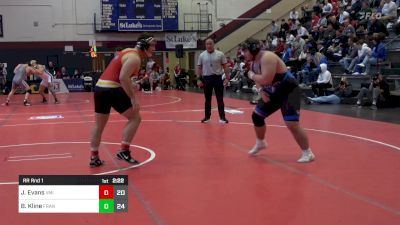 285 lbs Rr Rnd 1 - Josh Evans, VMI vs Brody Kline, Franklin & Marshall