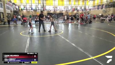 70 lbs Round 3 - Mila Sebolt, Sebolt Wrestling Academy vs Zadie Helmrich, Iowa
