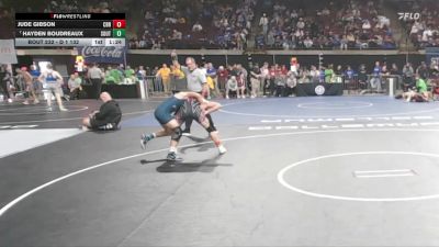 D 1 132 lbs Champ. Round 2 - Hayden Boudreaux, Southside vs Jude Gibson, Central - B.R.