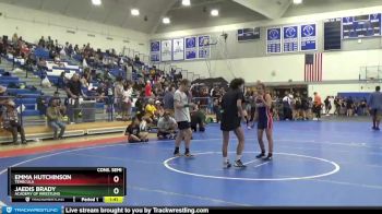106 lbs Cons. Semi - Jaedis Brady, Academy Of Wrestling vs Emma Hutchinson, Temecula
