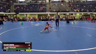 50 lbs Semifinal - Major Greer, Siouxland Wrestling Academy vs Claire Traxler, Pinnacle