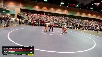 215 lbs Champ. Round 1 - Chris Montiel-Garcia, Bonanza vs Ryan Sulpizio, University