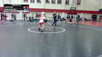 131 lbs Cons. Round 4 - Claire Hume, Unattached vs Sierra Rieschick, Umpqua Community College