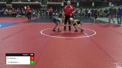 86 lbs Cons. Round 2 - Reise Reardon, Team Real Life vs Max Kleinke, Sidney Wrestling Club