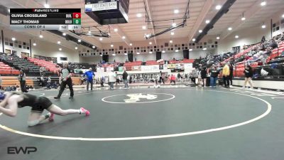 115 lbs Consi Of 4 - Olivia Crossland, Durant High School Girls vs Macy Thomas, Oologah