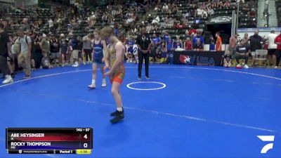 97 lbs Cons. Round 5 - Abe Heysinger, IA vs Rocky Thompson, MO