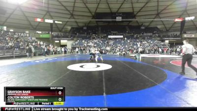 106 lbs Semifinal - Grayson Bake, Freeman Mat Dawgs vs Colton Roberts, Inland Northwest Wrestling Training Center