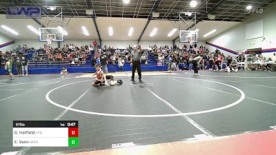 67 lbs 2nd Place - Grant Hatfield, Coweta Tiger Wrestling vs Easton Vann, Barnsdall Youth Wrestling