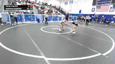100 lbs 3rd Place Match - Getse Poblete, Capistrano Valley vs Madison Tolentino, Northview