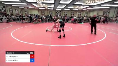 114 lbs Consi Of 4 - Jackson Lininger, Pa vs Lucas Coesfeld, Nj