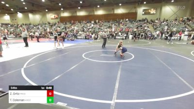 54 lbs Round Of 16 - Zayne Ortiz, Predators WC vs Tyler Coleman, Argonaut Jr Mustangs