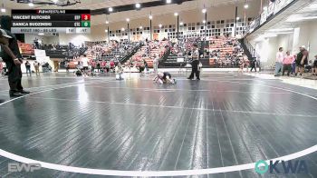 58 lbs 3rd Place - Vincent Butcher, Tulsa Blue T Panthers vs Danica Budzinski, Grove Takedown Club