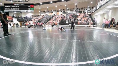 58 lbs 3rd Place - Vincent Butcher, Tulsa Blue T Panthers vs Danica Budzinski, Grove Takedown Club