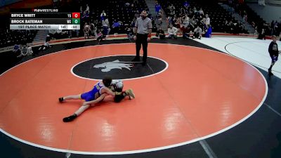 60 lbs 1st Place Match - Bryce Writt, Young Guns WC vs Brock Bateman, Derry
