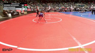 66 lbs Consi Of 16 #2 - Savannah Gryczewski, Wave Wrestling Club (TN) vs Brielle Shannon, Longwood Wrestling Club