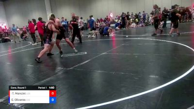220 lbs Cons. Round 1 - Tod Mancini, Youth Impact Center Wrestling Club vs Connor Olivares, Florida