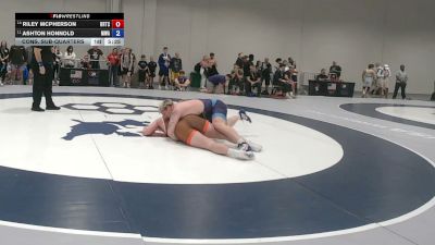 125 kg Cons. Sub-quarters - Riley McPherson, Bears Regional Training Center vs Ashton Honnold, Moen Wrestling Academy