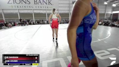 130 lbs 1st Place Match - Evie Davidson, UT vs Janie Houser, CA