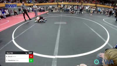 52 lbs Semifinal - Kol Burd, Weatherford Youth Wrestling vs Tatum Hawkins, Noble Takedown Club