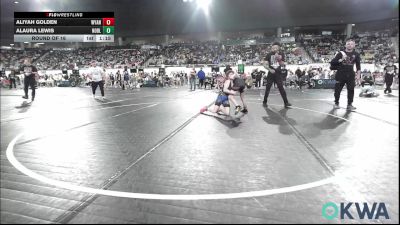 85 lbs Round Of 16 - Aliyah Golden, Wyandotte Youth Wrestling vs Alaura Lewis, Noble Takedown Club