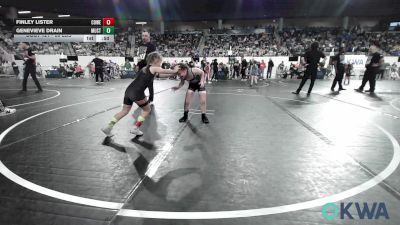 66 lbs 5th Place - Finley Lister, Coweta Tiger Wrestling vs Genevieve Drain, Mustang Bronco Wrestling Club