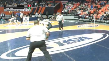 1A 144 lbs Cons. Round 2 - Evan Cox, Clifton (Central) vs Arrison Bauer, Lena (L.-Winslow)