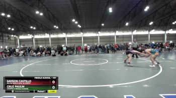 147 lbs Quarterfinal - Samson Castillo, All In Wrestling Academy vs Cruz Paulin, Canfield Middle School