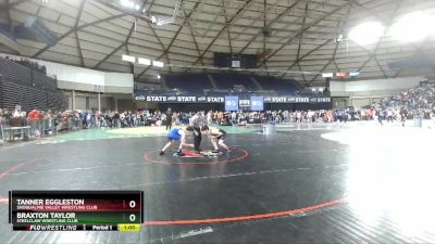 120 lbs Champ. Round 2 - Tanner Eggleston, Snoqualmie Valley Wrestling Club vs Braxton Taylor, Steelclaw Wrestling Club