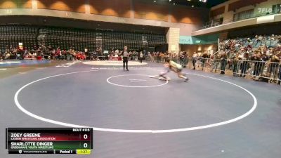 129-134 lbs Round 2 - Sharlotte Dinger, Greenwave Youth Wrestling vs Zoey Greene, Lassen Wrestling Association