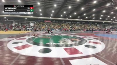 55 lbs Cons. Round 1 - Aspen Marbry, Touch Of Gold vs Pyper Price, Camel Kids Wrestling