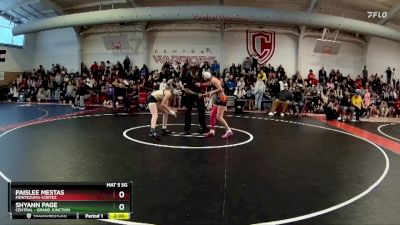 120 lbs Quarterfinal - Shyann Page, Central - Grand Junction vs Paislee Mestas, Montezuma-Cortez