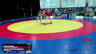 69kg Quarterfinal - Sara McPhail, Nechako Valley Wrestling vs Danica Lynn-Richardson, Oromocto WC