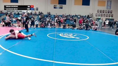 157 lbs Quarters - Brian Moreno, Sublime Wrestling Academy vs Jackson Beck, Fighting Squirrels Wrestling Club